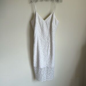 White House Black Market White Lace Midi Dress